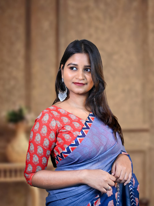 Traditional Cotton Saree in vibrant colors – comfortable and breathable ethnic wear.