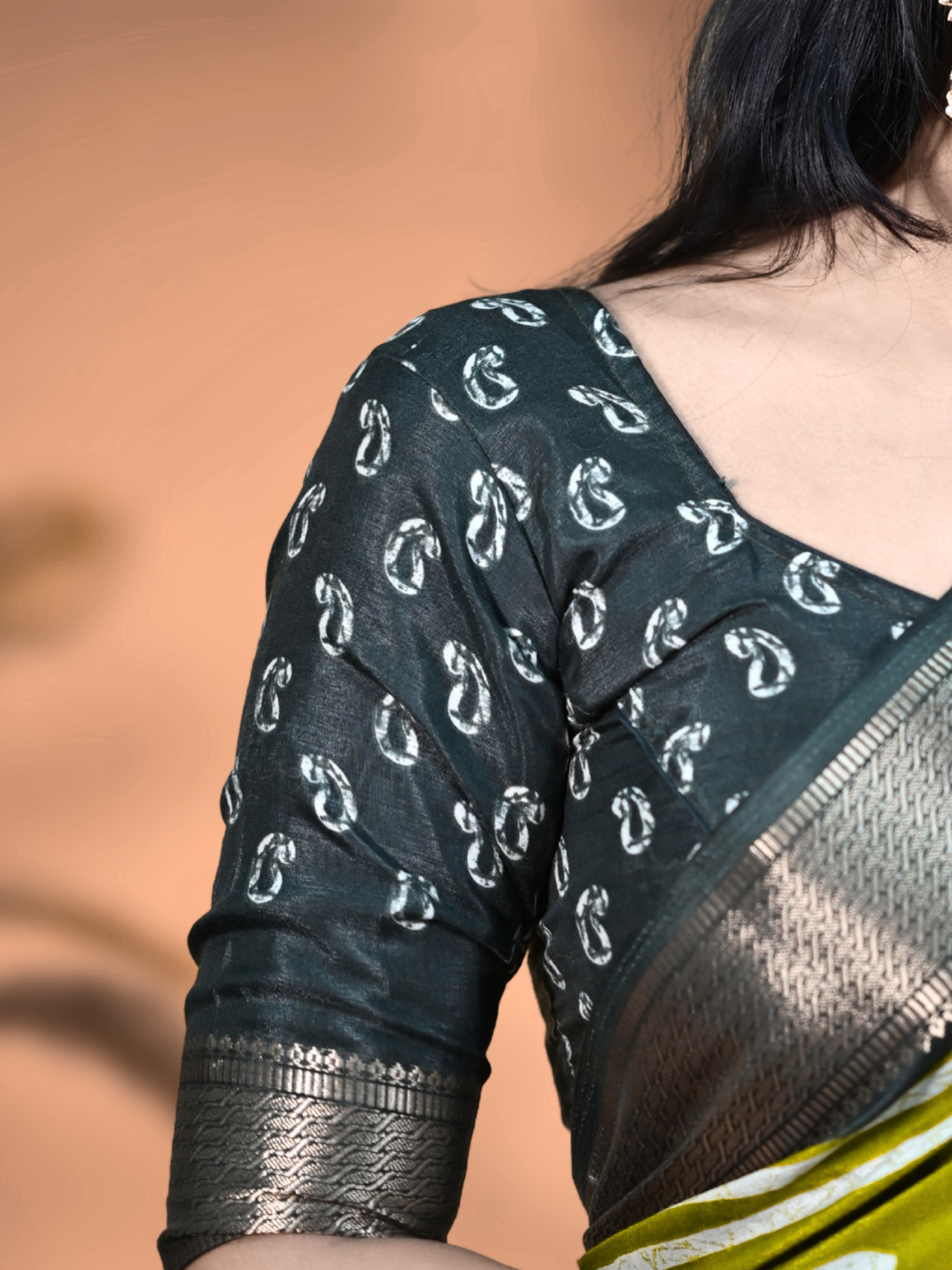 Ash Yellow Sanskriti Saree with Free Ear rings
