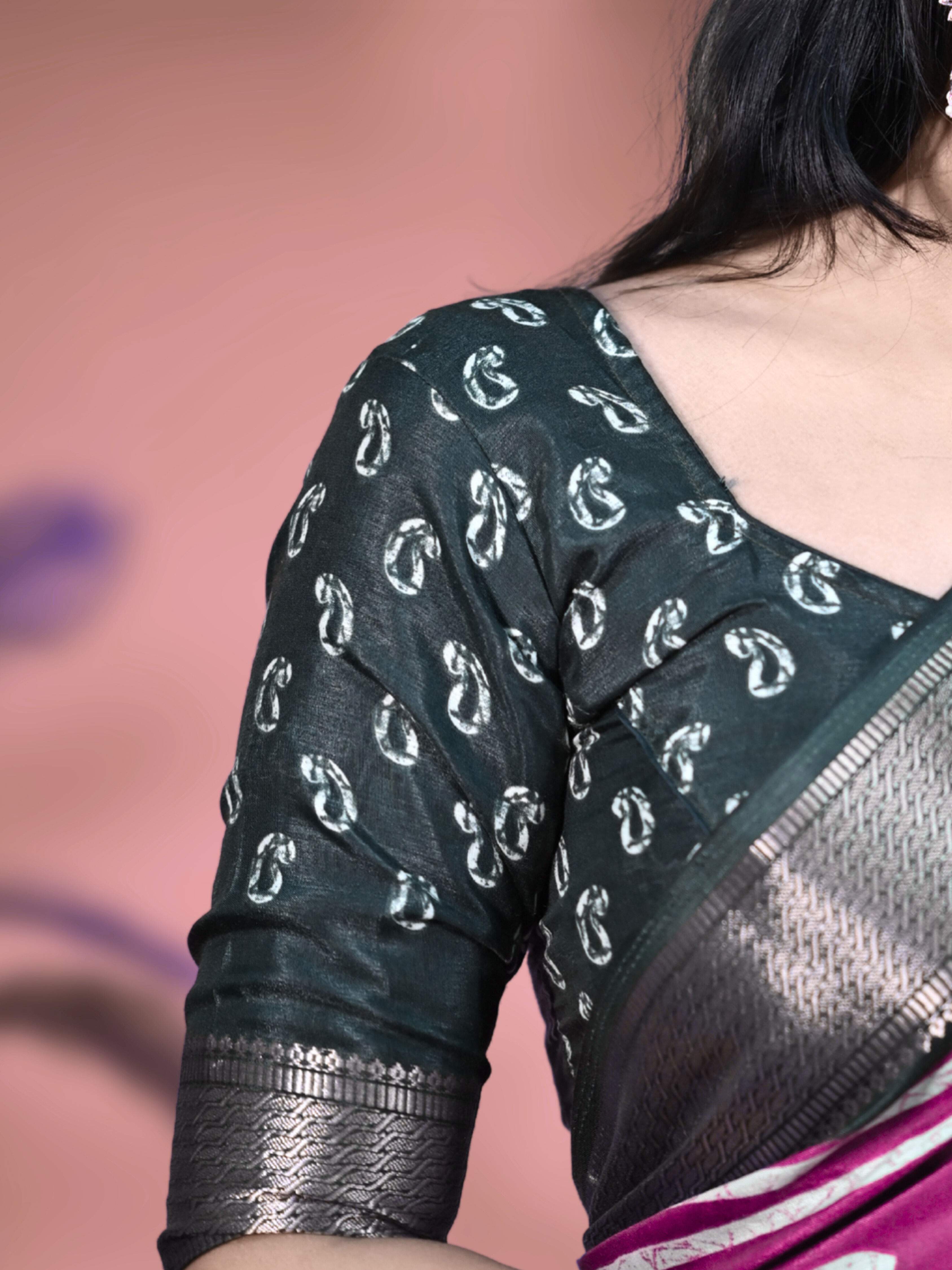 Ash Pink Sanskriti Saree with Free Ear rings