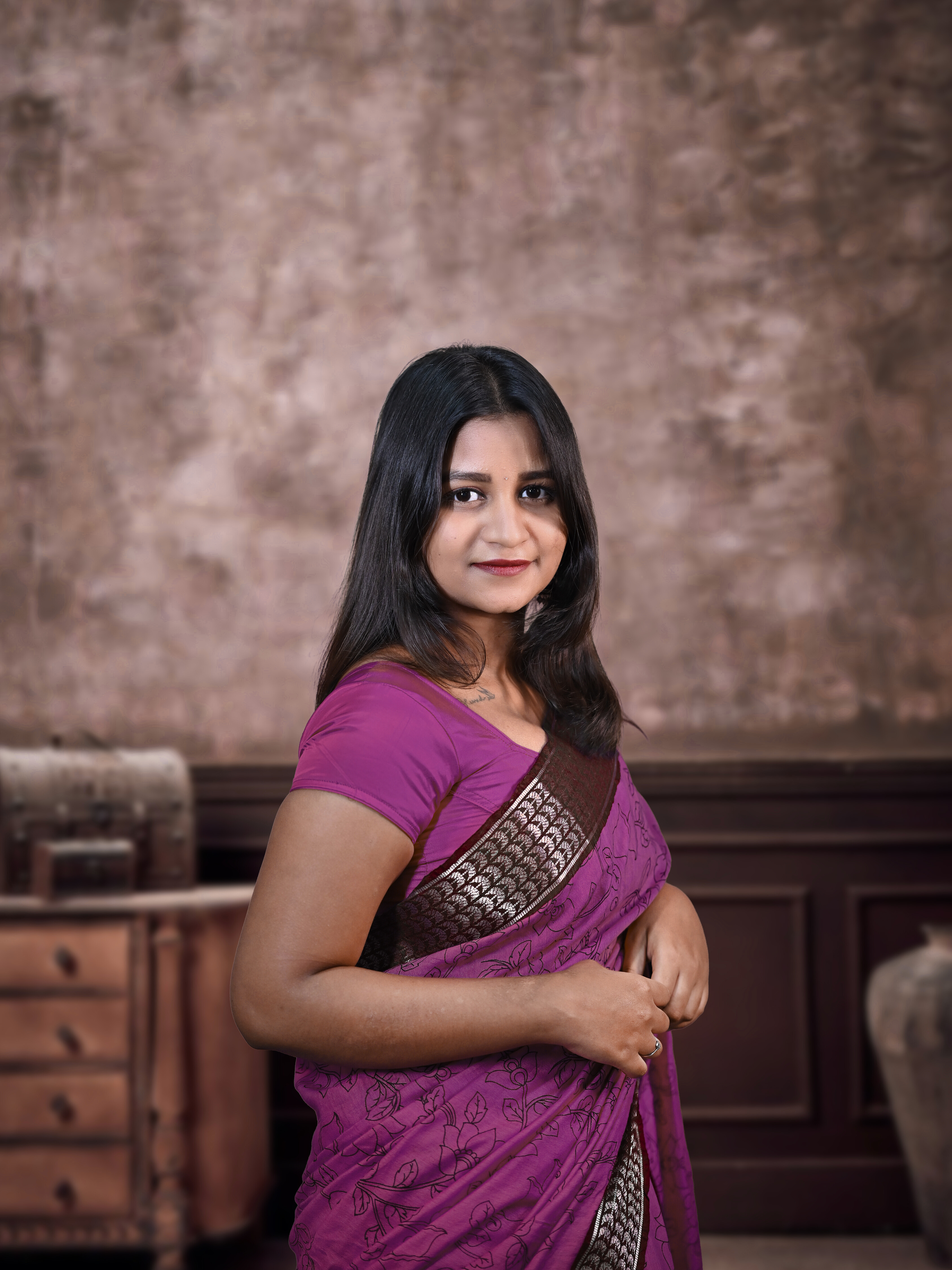 Dark Purple Kolkata Silk Saree